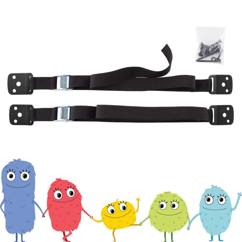 Toddleroo by North States Furniture & TV Straps | Heavy-Duty Multi-Functional Straps That Help Prevent Furniture Tipping | Baby proofing with Confidence (2-Pack, Black) - NewNest Australia