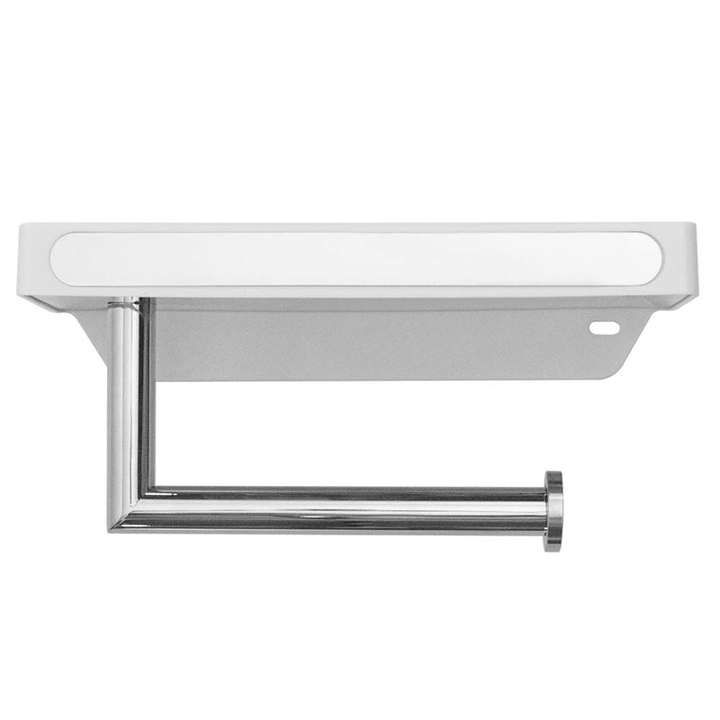 YISMAN Toilet Paper Holder White Bathroom Tissue Roller Hanger with Cell Mobile Phone Shelf Wall Mounted - NewNest Australia