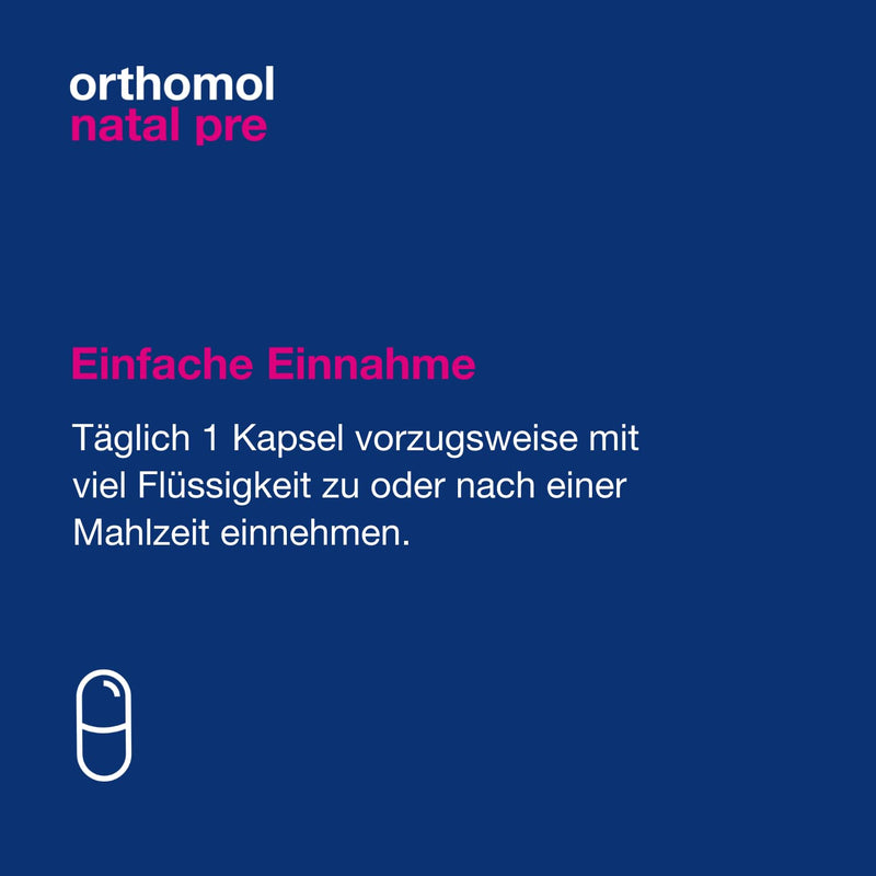 Orthomol Natal pre for women who want to have children - with vitamin B12, folic acid and zinc - support fertility - capsules of 30 x daily portions - NewNest Australia
