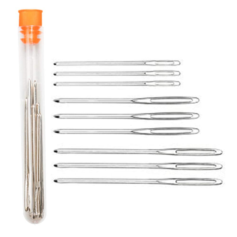 Hekisn Large-Eye Blunt Needles, Stainless Steel Yarn Knitting Needles, Sewing Needles, Crafting Knitting Weaving Stringing Needles,Perfect for Finishing Off Crochet Projects (9 Pieces) 9 Pieces - NewNest Australia