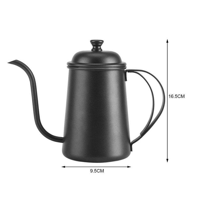 650ml Long Spout Coffee Pot Home Brewing Handle Drip Pot Gooseneck Spout Coffee Kettle Stainless Steel Coffee Kettle(Silver) Silver - NewNest Australia