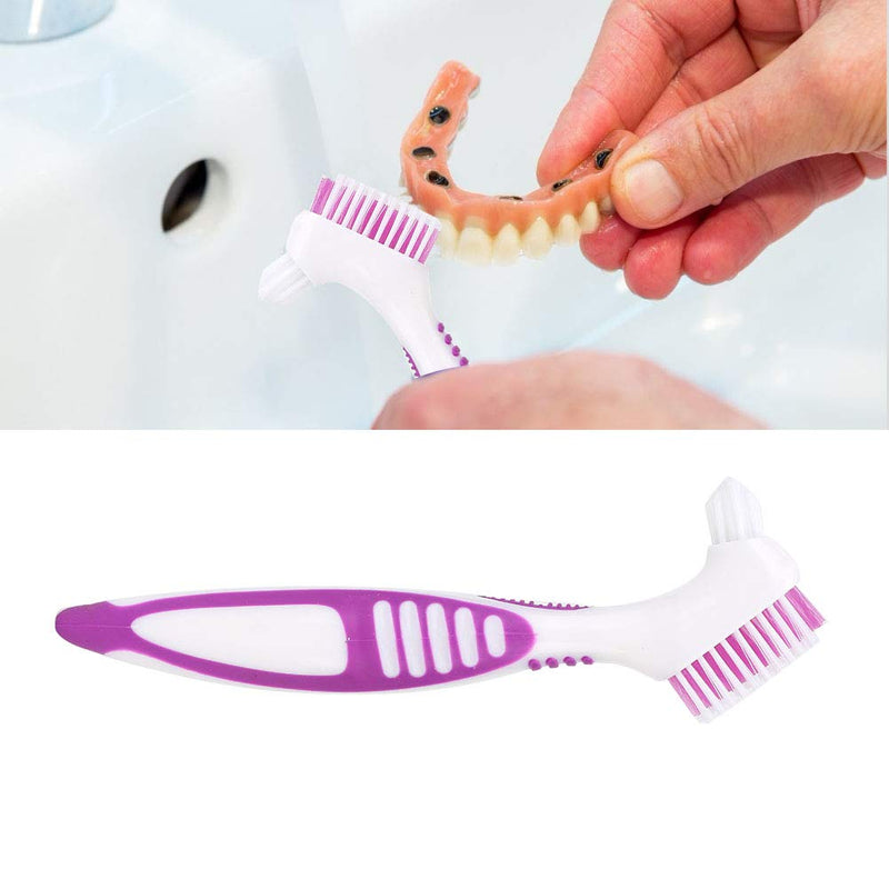 Pack of 2 denture cleaning brush, hard denture brush, oral care, double-sided toothbrush, removes plaque - NewNest Australia