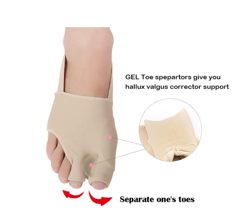 Bunion Straightener Protector Relief Sleeve w/Gel Bunion Stretchy Pads Cushioned Splint, Orthopedic Hallux Valgus Overlapping Corrector Bootie Guard Hammer Toe Pain Aid Surgery Treatment 2 Pc (S) S (Pack of 2) - NewNest Australia