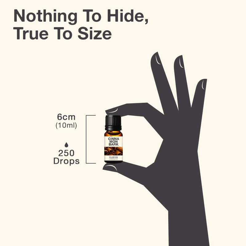 Kukka Cinnamon Bark Essential Oil for Pain Relief - Natural Cinnamon Bark Oil for Health - 100 Therapeutic Grade Essential Oils for Aromatherapy - 10ml 10 ml (Pack of 1) - NewNest Australia