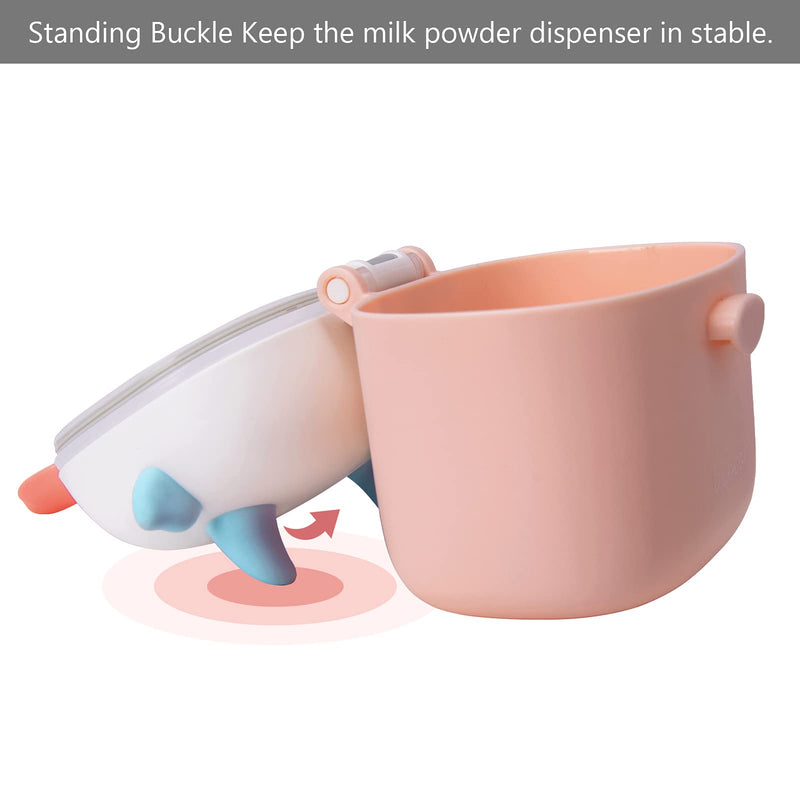 Bebamour Formula Dispenser 450ML Baby Milk Powder Dispenser Airtight Portable Milk Powder Container Candy Food Container with Scoop and Leveler, BPA Free, Light Pink - NewNest Australia