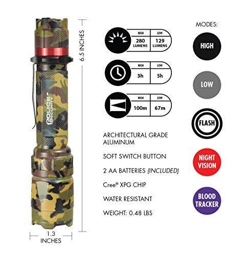 Police Security 99698 Tract Tact Camo Flashlight 280 Lumens - NewNest Australia