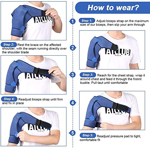 DOACT Shoulder Brace Support for Dislocated Shoulder, Rotator Cuff Brace for Frozen Shoulder, AC Joint Pain, Shoulder Dislocation Sprains, Bursitis Muscles Pain Sling for Women and Men - NewNest Australia