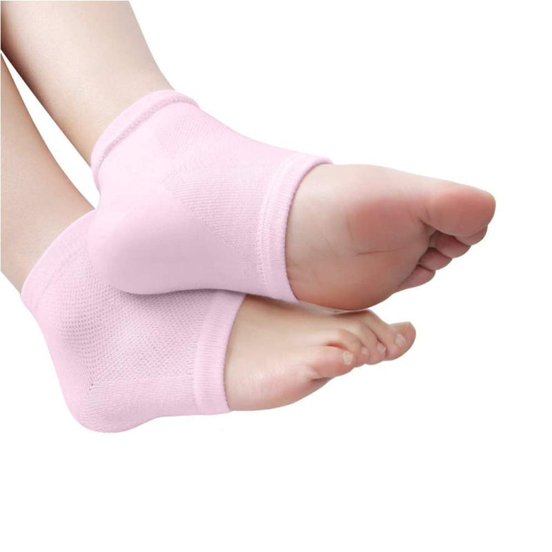 2 Pairs Moisturizing Heel Socks Anti Cracking Moisturizing Socks for Health Beauty Spa (Pink and Gray) - NewNest Australia