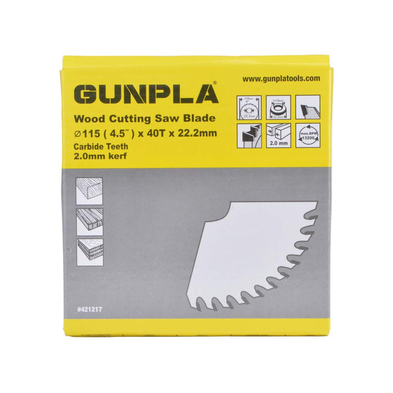 Gunpla 4-1/2-inch 40 Tooth Alloy Steel TCT General Purpose Hard & Soft Wood Cutting Saw Blade with 7/8-inch Arbor - NewNest Australia