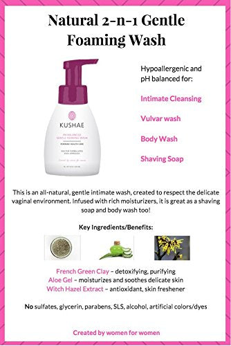 Kushae Gentle 2-in-1 Feminine Foaming Wash – OB/GYN Made, All Natural, Fragrance Free to Balance pH, Maintain Freshness & Prevent Odors, Perfect for Sensitive Skin, Made in USA - NewNest Australia