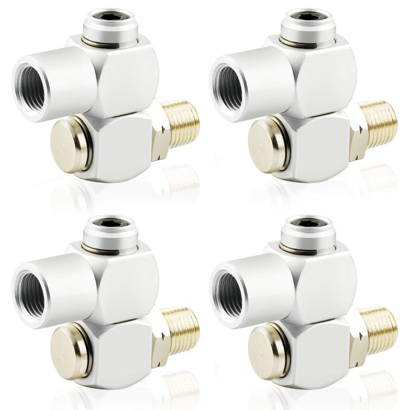 Tailonz Pneumaitc 4Pcs 1/4 Inch Air Tool Swivel Fitting 360 Degree Swivel Air Hose Connector Industrial Swivel Portable Air Tool Adapter - NewNest Australia