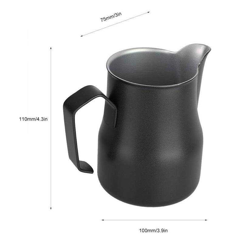 Milk Jug, Milk Frothing Pitcher, Espresso Cups Stainless Steel Measuring Cup for Cappuccinos and Latte Art 350ml/12oz(Black) - NewNest Australia