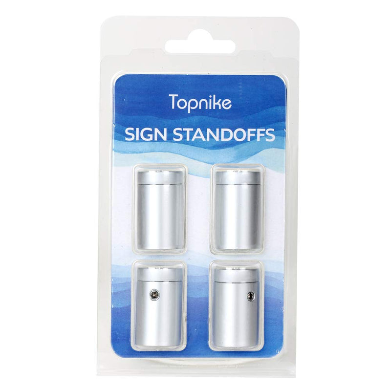 TOPNIKE Side Clamp Standoffs 3/4" x 1" Satin Aluminum, Edge Grip Standoffs for Glass, Burglarproof Sign Standoff, Standoffs Hardware, for Acrylic, Glass, PVC, Glass Panel with 2 pcs Spacers, Pack of 4 - NewNest Australia