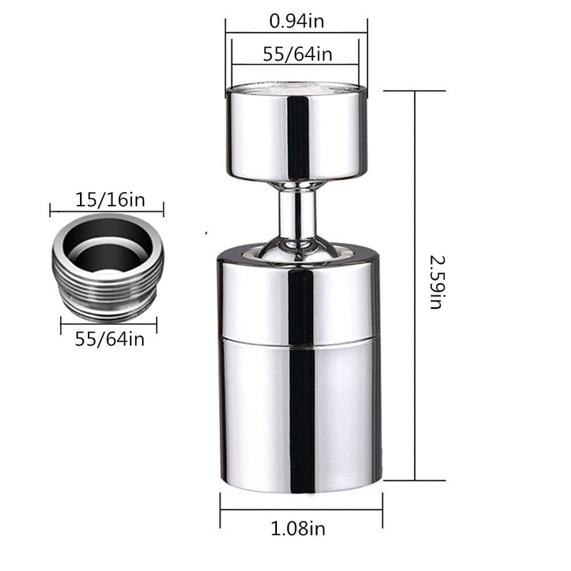 360 Degree Swivel Sink Faucet Aerator,2-FlowBig Angle Water Saving Dual Function,with Gasket Faucet Replacement Part - 55/64 Inch-27UNS Female Thread, 15/16 Inch-27UNS Male Thread Adapters large angle - NewNest Australia