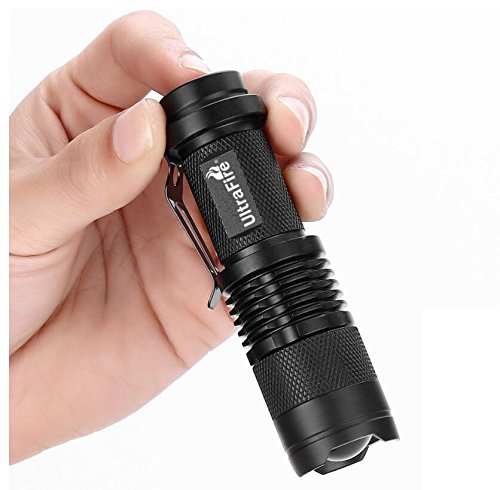 ULTRAFIRE 5 Pack SK68 Tactical and Small Flashlights,7w 3-Mode Pocket Torch Adjustable Focus Zoom Light Lamp - NewNest Australia