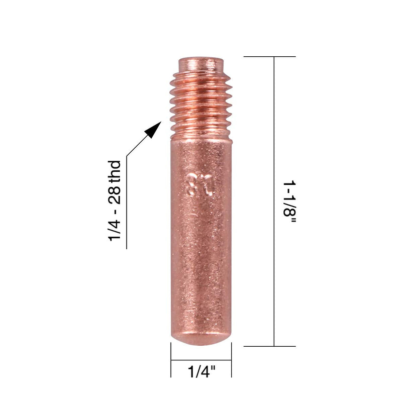 YESWELDER 25-pk MIG Welding Contact Tip 000-067 (.030") for Miller Millermatic M-10 M-15 M-25 M-40 M-100 M-150 Hobart H-9 H-10 MIG Guns .030" - NewNest Australia