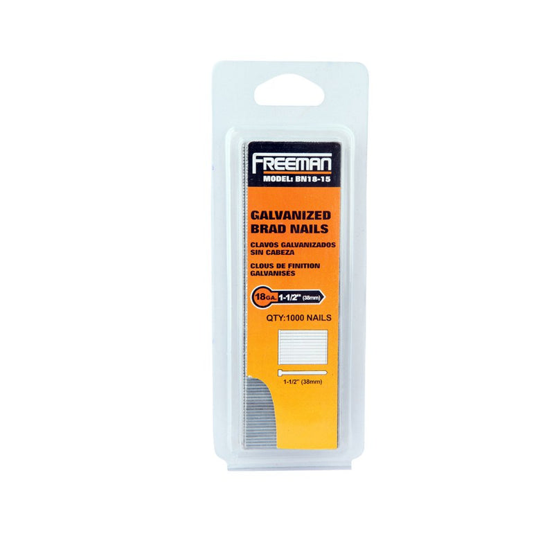 BN18-15 Freeman 18G.Nail 1-1/2" 1K Blister 1000Pk, 18-Gauge 1-1/2" - NewNest Australia