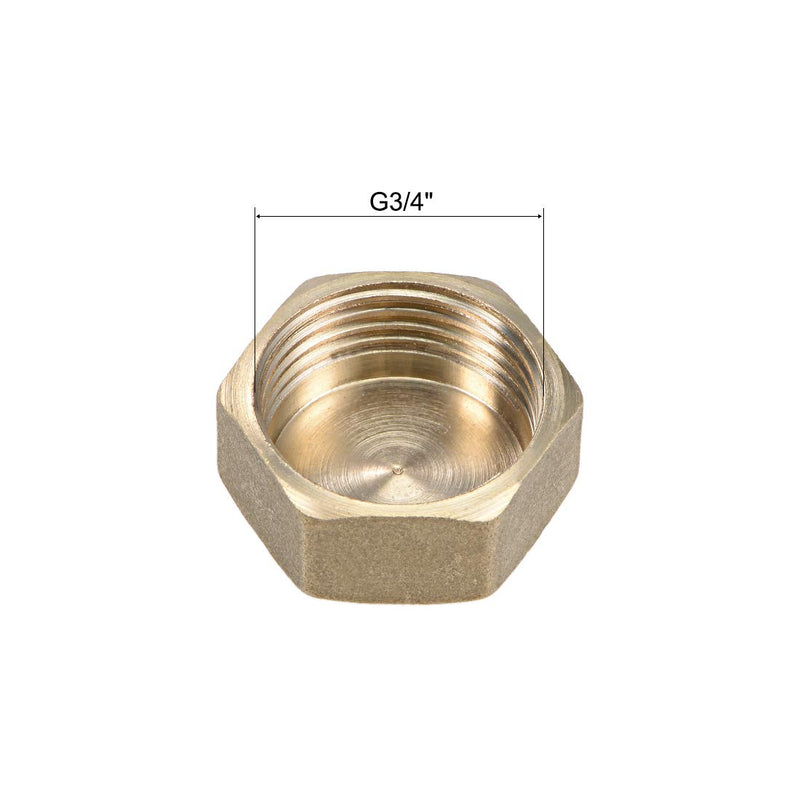 uxcell Brass Cap G3/4 Female Pipe Fitting Hex Compression Stop Valve Connector 13x30mm - NewNest Australia