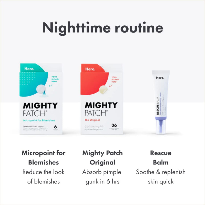 Mighty Patch Original from Hero Cosmetics - Hydrocolloid Acne Pimple Patch for Covering Zits and Blemishes, Spot Stickers for Face and Skin, Vegan-friendly and Not Tested on Animals (36 Count) - NewNest Australia