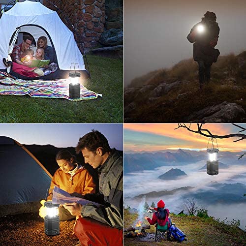 3000 Large Capacity Hand Crank Solar Camping Lantern, Portable Ultra Bright LED Torch, 30-35 Hours Running Time, USB Charger, Electronic Lantern for Outdoor Black - NewNest Australia