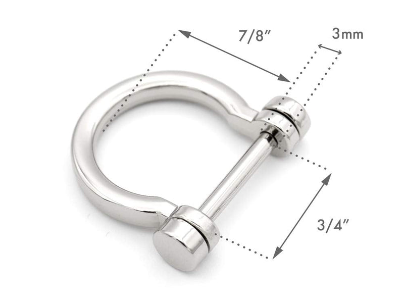 CRAFTMEMORE D-Rings Screw in Shackle Horseshoe U Shape D Ring DIY Leather Craft Key Holder Purse Accessories for 3/4 Inch Strap 4 pcs (Gold) Gold - NewNest Australia