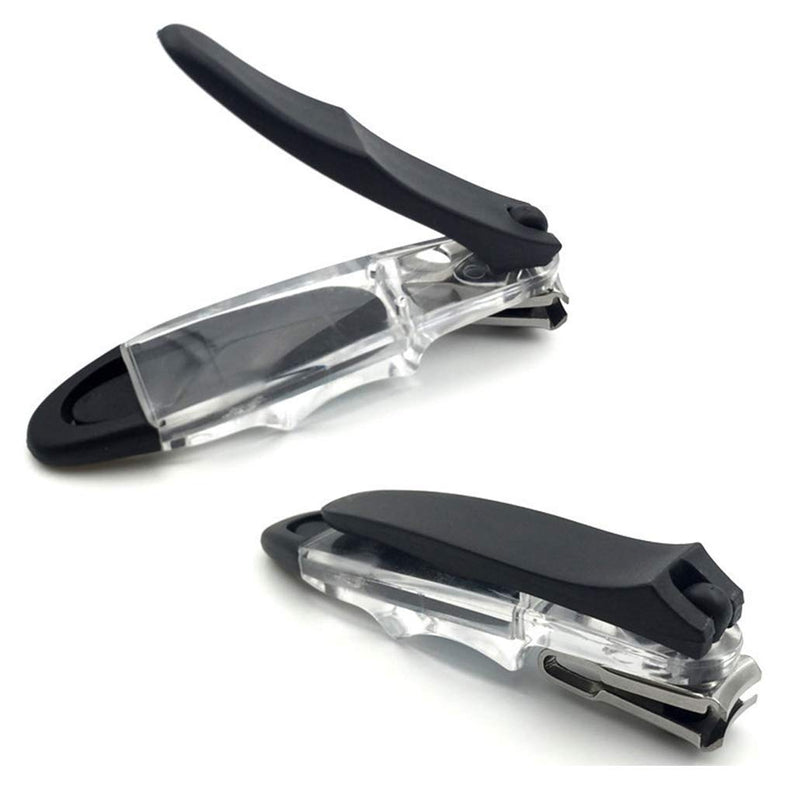 CAREOR 360 Degree Rotary Nail Clipper | Stainless Steel Sharp Blade Fingernail Toenail Clipper, Trimmer And Cutter Toe nail Clipper - Ergonomic Design To Easily Trim Finger And Toenails (Black) Black - NewNest Australia