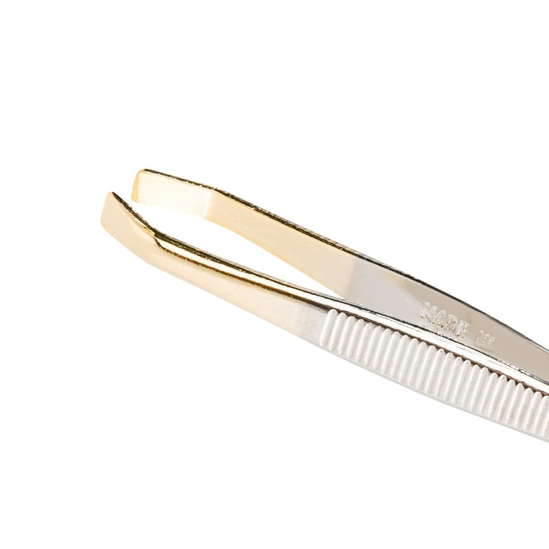 REMOS tweezers with offset, straight & gold-plated tip 8 cm - NewNest Australia