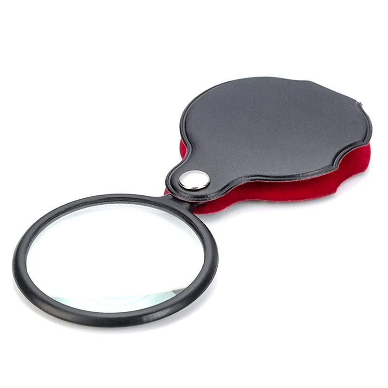 Jzk Pack Of 3 Mini Foldable Pocket Magnifying Glass Small Optical Glass With Leather Protective Case, Small Pocket Magnifying Glass For Reading Hobbies, Small Magnifying Glass With Leather Protective - NewNest Australia