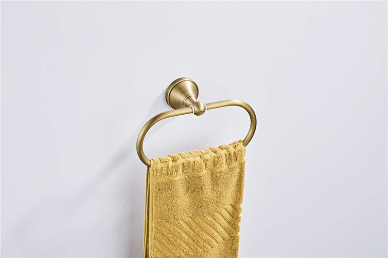 Flybath Oval Towel Ring Antique Brass Hanger Hand Towel Holder for Bathroom Kitchen Accessories Wall Mounted, Brushed Bronze Brushed Bronze (Antique Brass) - NewNest Australia