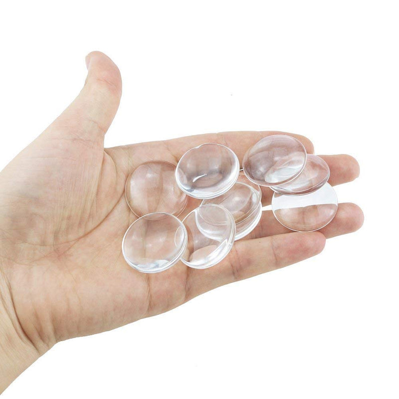 30PCS Clear Glass Cabochons 1 Inch Dome Tile Clear Glass Pebbles Non-Calibrated Round Gems for Crafts, Cameo Pendants, Photo Jewelry, Rings, Necklaces - NewNest Australia