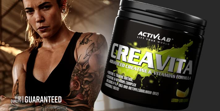Activlab CREAVITA 300g | 30 servings | Lemon-lime flavor | Creatine, taurine, B vitamins | Strength increase | powder | Tested 3x in the laboratory | Matrix for bodybuilding | Incl. measuring cup lemon-lime 30 portions (pack of 1) - NewNest Australia