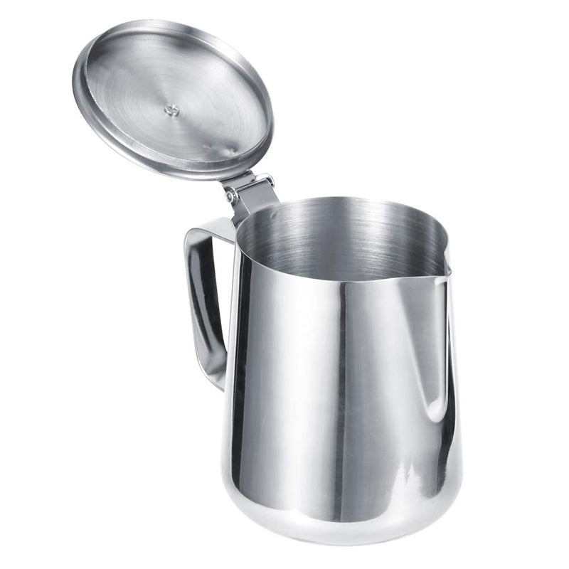 Milk Frothing Cup 600Ml/1000Ml Stainless Steel Thicken Coffee Pitcher with a Lid Dripless spout for Espresso Latte Art and Frothing Milk(1000ML) 1000ML - NewNest Australia