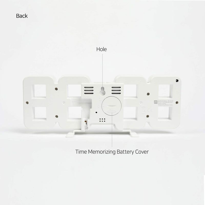 NewNest Australia - mooas Pure Mini White 3D LED Clock, Multi-Function LED Clock (Calendar, Alarm, Temperature) 