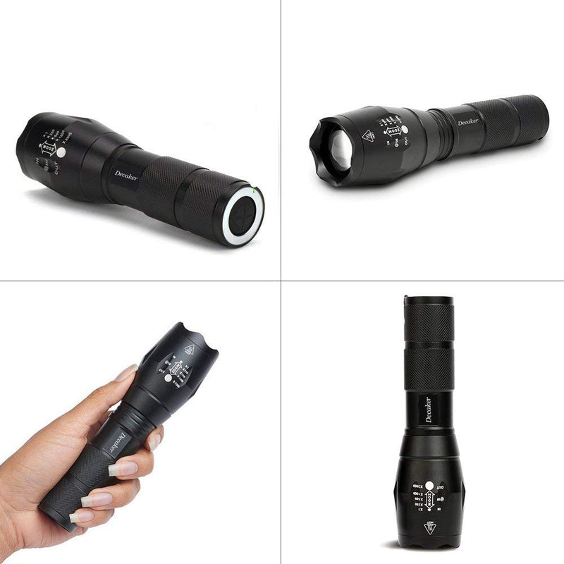 TC1200 Tactical Flashlight with Magnetic Base Super Bright 1200 Lumens 5 Light Modes Zoomable XML T6 LED Flashlights Torch,2-Pack - NewNest Australia