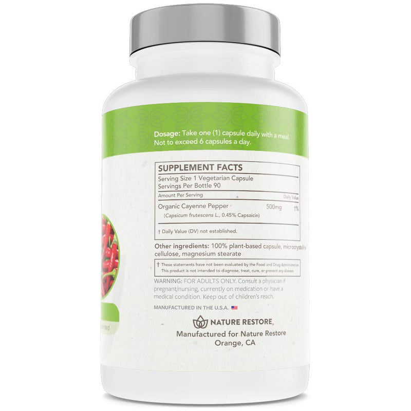 Cayenne Pepper Extract Supplement, Standardized to 0.45 Percent Capsaicin, 70,000 Scoville Heat Units, 90 Capsules, Manufactured in USA, Non-GMO & Gluten Free - NewNest Australia