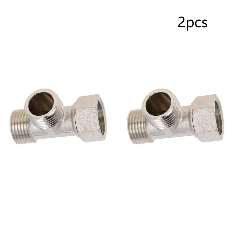 Aicosineg 2pcs 1/2PT Male x 1/2PT Female x 1/2PT Male Threaded T Shaped Coupling Brass Tee Pipe Fitting Connector for Connect Water Pipes Oil Fuel Inert Gases Brass Tone - NewNest Australia