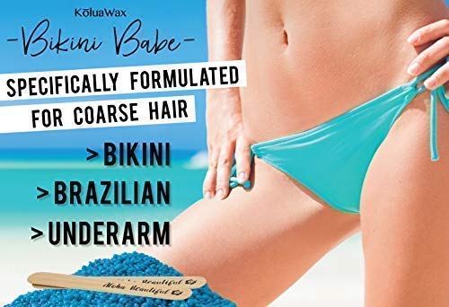 Hard Wax Beads for Hair Removal – Coarse Body Hair Formula – Our Strongest Wax for Brazilian, Underarms, Back and Chest – Large 1lb Refill Pearl Beans for Wax Warmers – Blue Bikini Babe by KoluaWax - NewNest Australia