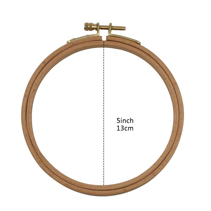 2 Pack 5 Inch Wood Embroidery Hoop, Guofa Embroidery Hoop Ring Circle Cross Stitch Hoops Set Embroidery Kits for Art Craft Sewing and Hanging 2PCS Wood Hoop (5 inch) - NewNest Australia