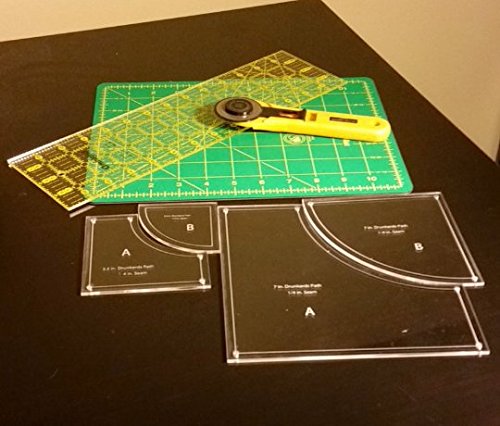 Drunkards Path Quilting Templates 7" & 3.5", with 1/4" Seam Allowance - 4 Piece Acrylic Template Set - NewNest Australia