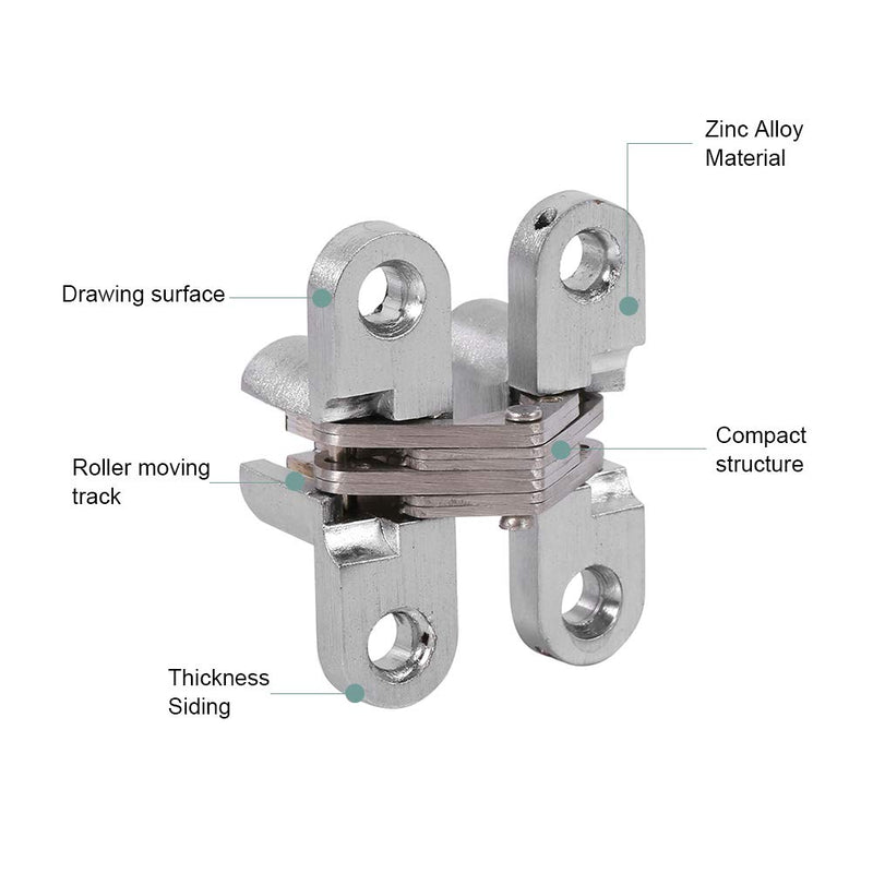 Zinc Alloy Hidden Hinge Invisible Folding Door Concealed Cross Hidden Hinges for Furniture Hardware Folding Door(43.7mm) 43.7mm - NewNest Australia