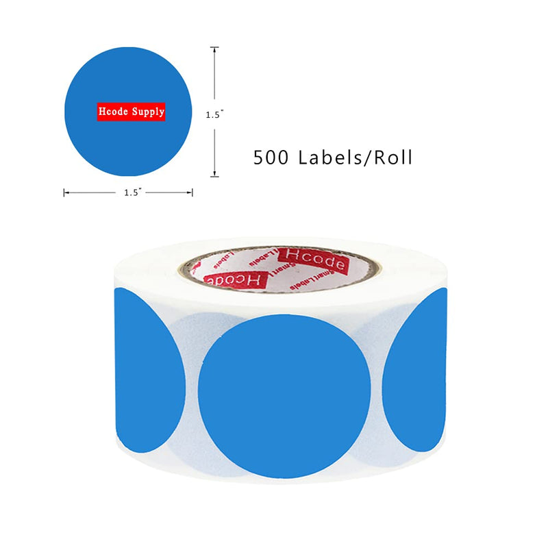 Hcode 1.5" Round Direct Thermal Labels Color Coding Dot Stickers Shipping Labels Address Labels500Pcs (Blue) Blue - NewNest Australia