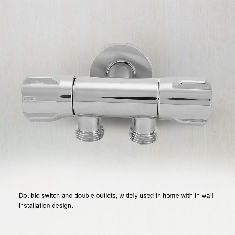 Mumusuki Copper Double Switch Outlet Angle Valve Diverter Valve Adapter Connector Toilet Bidet Shower Faucet Bathroom Accessories G1/2 - NewNest Australia