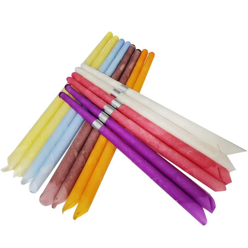 All Natural Ear Candles Beeswax Candling Cones - 32 Pcs (8 Colours), Organic Non-Toxic Cylinders Fragrance Hollow Cone Candles with 8 Protective Disks (32 pcs) - NewNest Australia