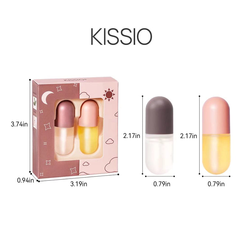 KISSIO Lip Plumper Set,Natural Lip Plumper,Lip Care, Lip Plumper Gloss,Lip Moisturizing Beautiful,Day Ues And Night Ues Set(2PCS) 01#Pink - NewNest Australia