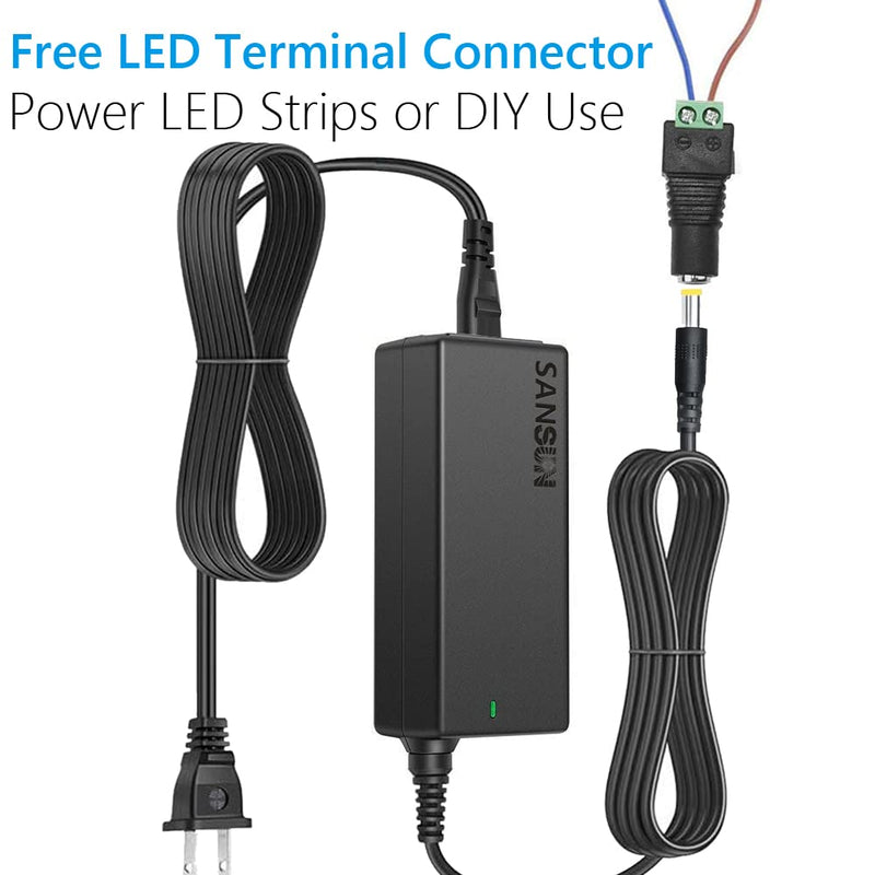 12V 5A Power Supply for LED Strip Lights, 60W Power Adapter, 120V AC to 12V DC Transformer(1 set) 1 Set - NewNest Australia