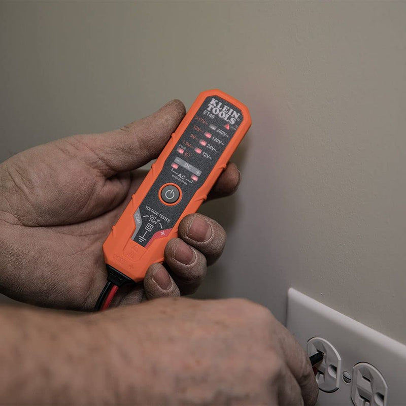 Klein Tools ET40 Voltage Tester, AC Voltage, DC Voltage, and DC Polarity, Low Voltage Tester Includes Batteries 12/240 V - NewNest Australia