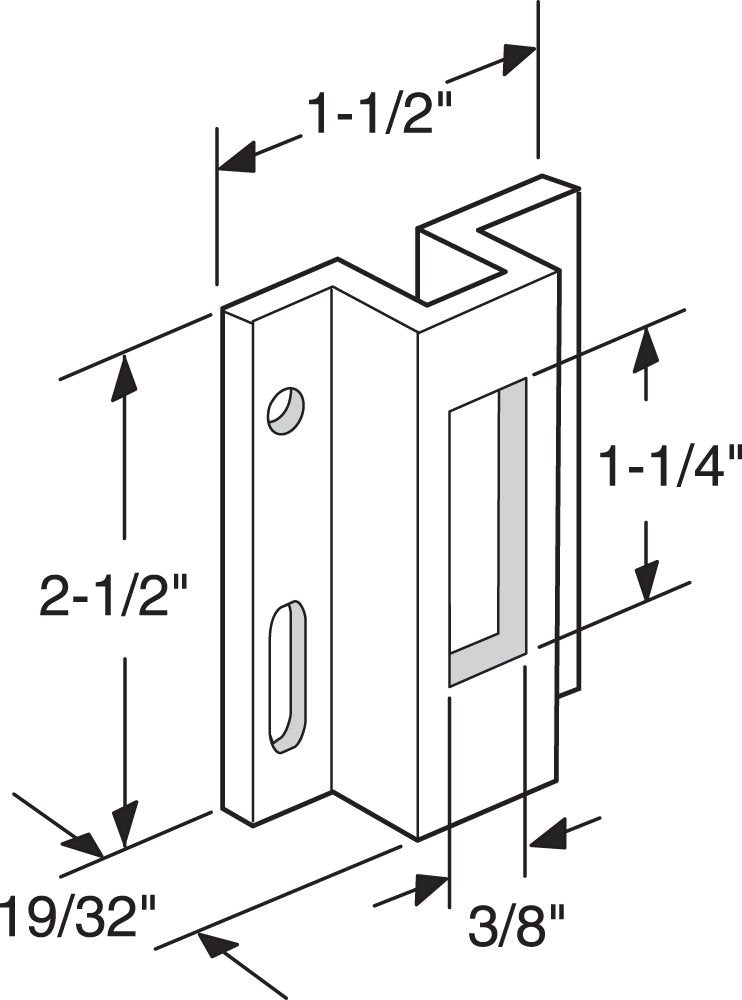 Prime-Line E 2124 Sliding Door Keeper, White Extruded Aluminum, For Hook Style Latch, Viking, Pack of 1 - NewNest Australia