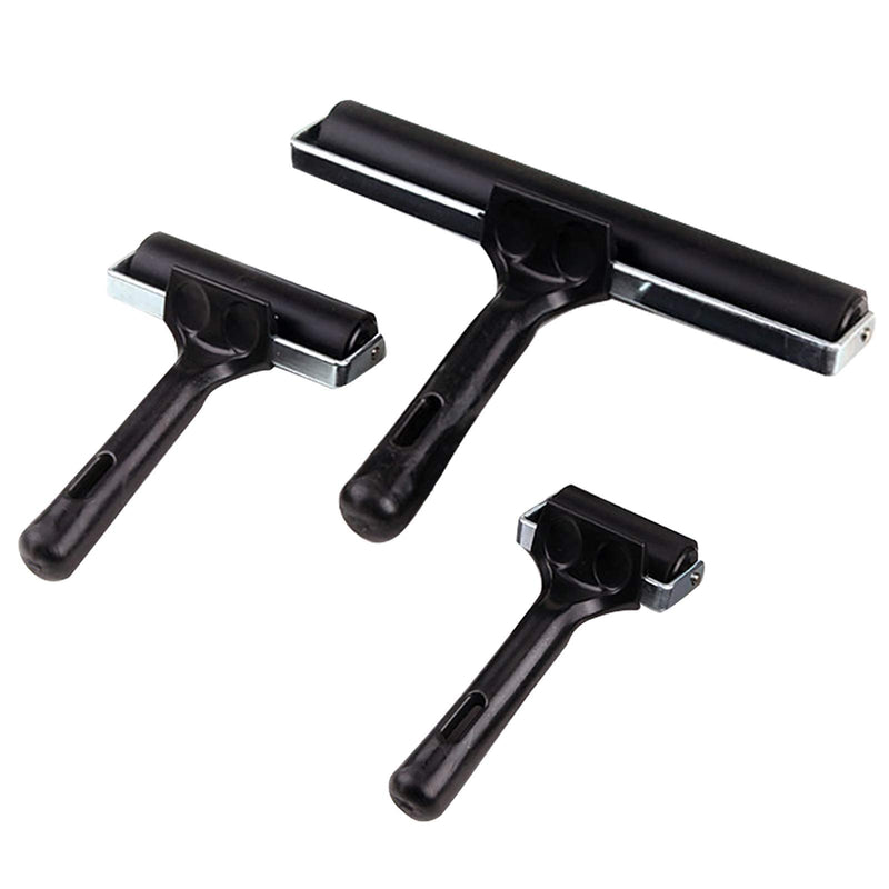 3 Pack Printmaking Brayer - Brayer Rollers for Crafting, Vinyl Rubber Roller Brayers, Cricut Roller for Gluing, Printing, Inking and Stamping (Black) Balck - NewNest Australia