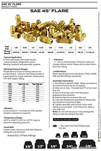 Anderson Metals - 54046-0604 Brass Tube Fitting, Coupling, 3/8" Flare x 1/4" Female Pipe 3/8" Flare x 1/4" NPT Female - NewNest Australia