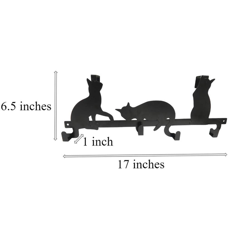 NewNest Australia - Evelots Over Door Hook/Hanger-Cat/Kitty-Coat/Towel/Purse-4 Iron Hooks-17 Inches 1 